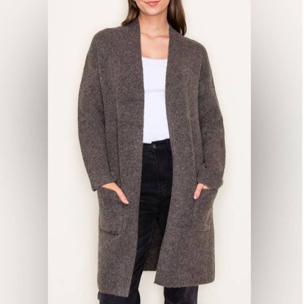 Brown Cardigan Sweater cardigan duster sweater soft NWOT